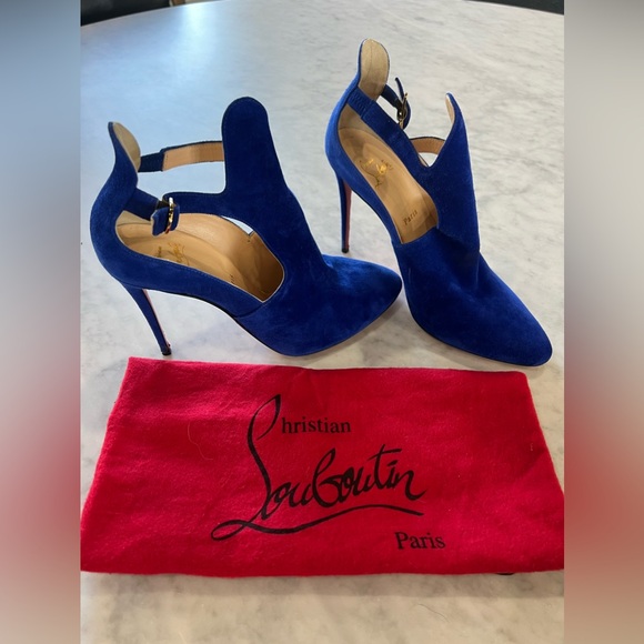 Royal Blue CHRISTIAN LOUBOUTIN 
Veau Velours Canadada 100 Booties - Picture 2 of 10